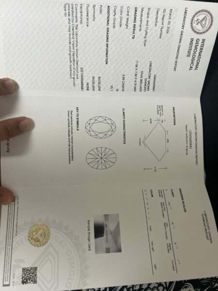 IGI 2.59 Carat G VS1 Oval Lab Grown Ring - Image 12