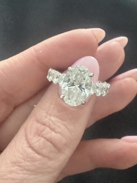 IGI 5.51 Carat E VS1 Oval Lab Grown Diamond Ring
