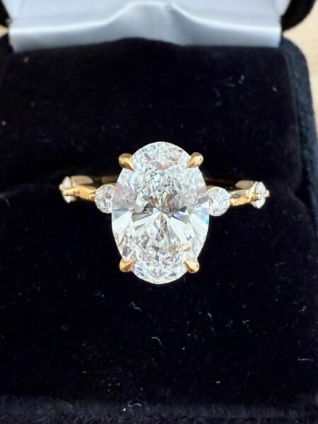 3.06 Carat E VVS2 Oval Lab Grown Ring