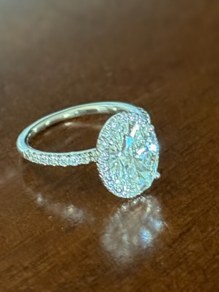 GSI 3.54 Carat F VS1 Oval Lab Grown Diamond Ring - Image 5