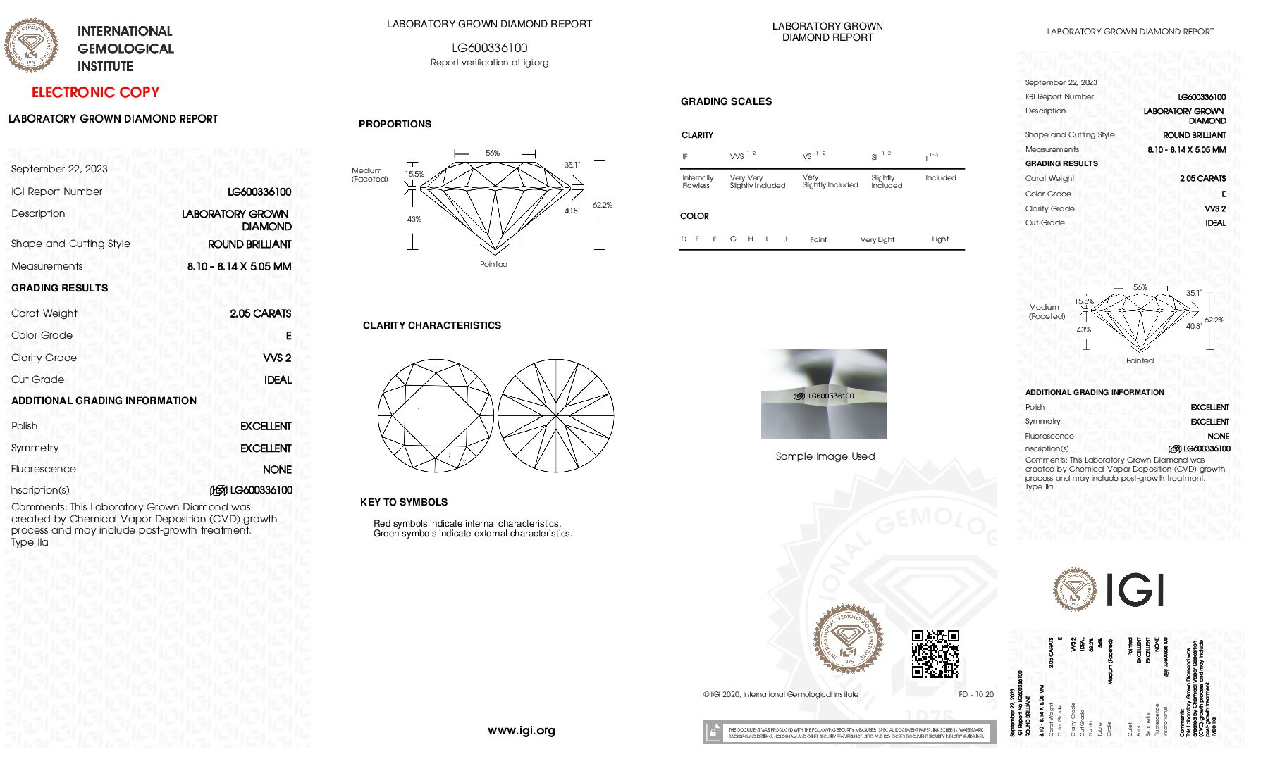 IGI 2.05 Carat E VVS2 Round Lab Grown Ring - Image 5