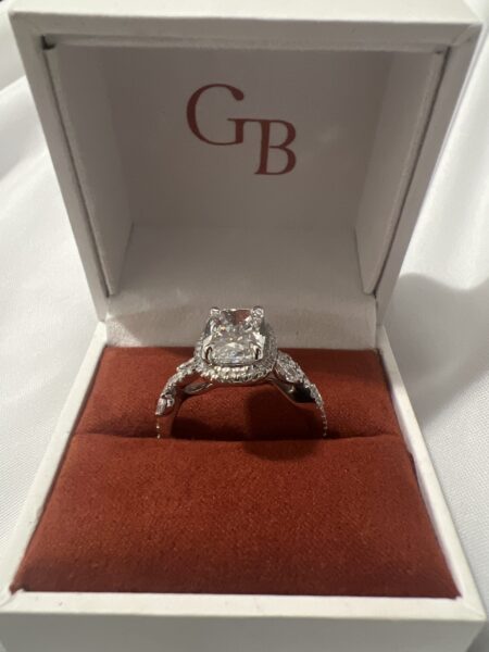 IGI 3.04 Carat F VS1 Cushion Lab Grown Diamond Ring