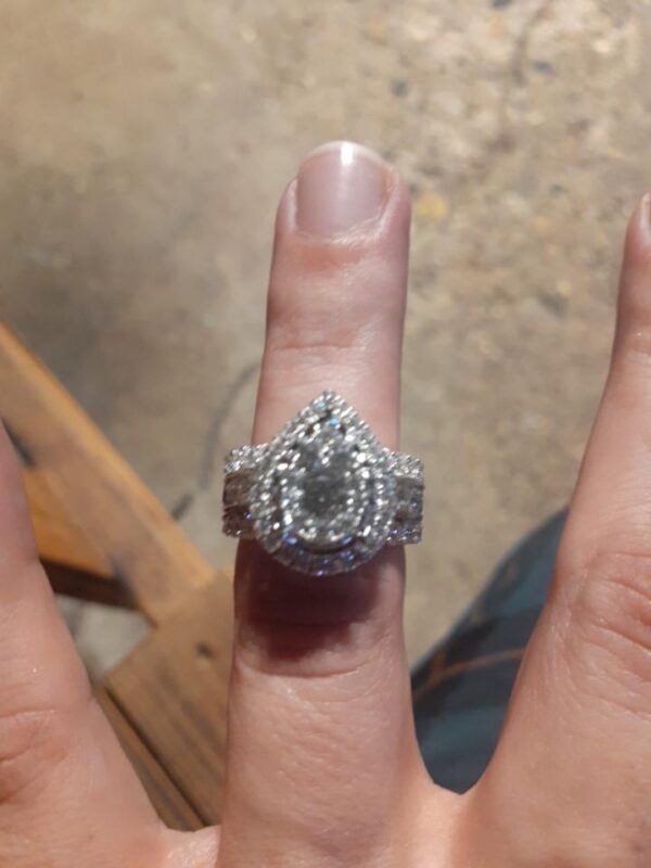 Not Sure/Unknown 3 Carat I I1 Pear Lab Grown Diamond Ring - Image 1
