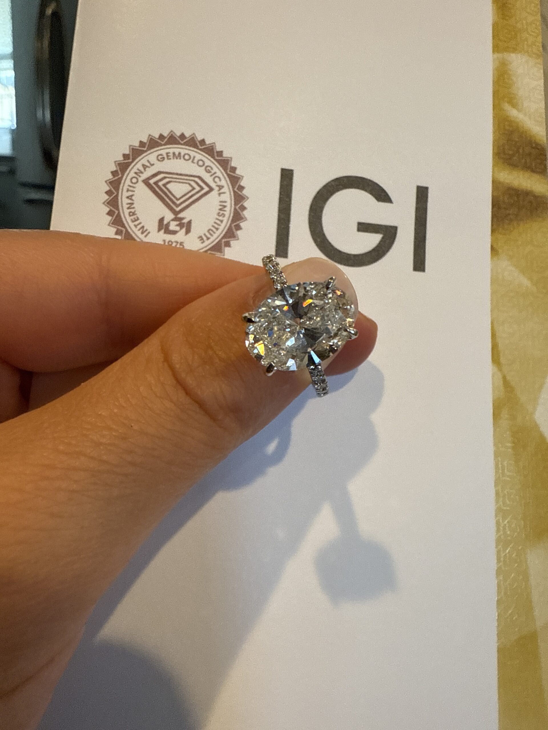 IGI 4 Carat E VS1 Oval Lab Grown Ring - Image 2
