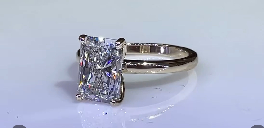 2.14 Carat D VVS2 Radiant Lab Grown Ring - Image 1
