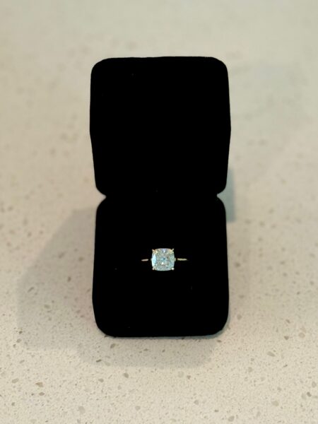 IGI 2.83 Carat Lab-Grown G VVS2 Cushion Lab Grown Diamond with 44 .14 CT Natural Diamond Ring