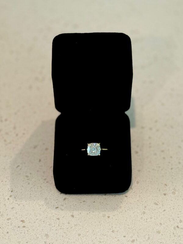 IGI 2.83 Carat Lab-Grown G VVS2 Cushion Lab Grown Diamond with 44 .14 CT Natural Diamond Ring - Image 1
