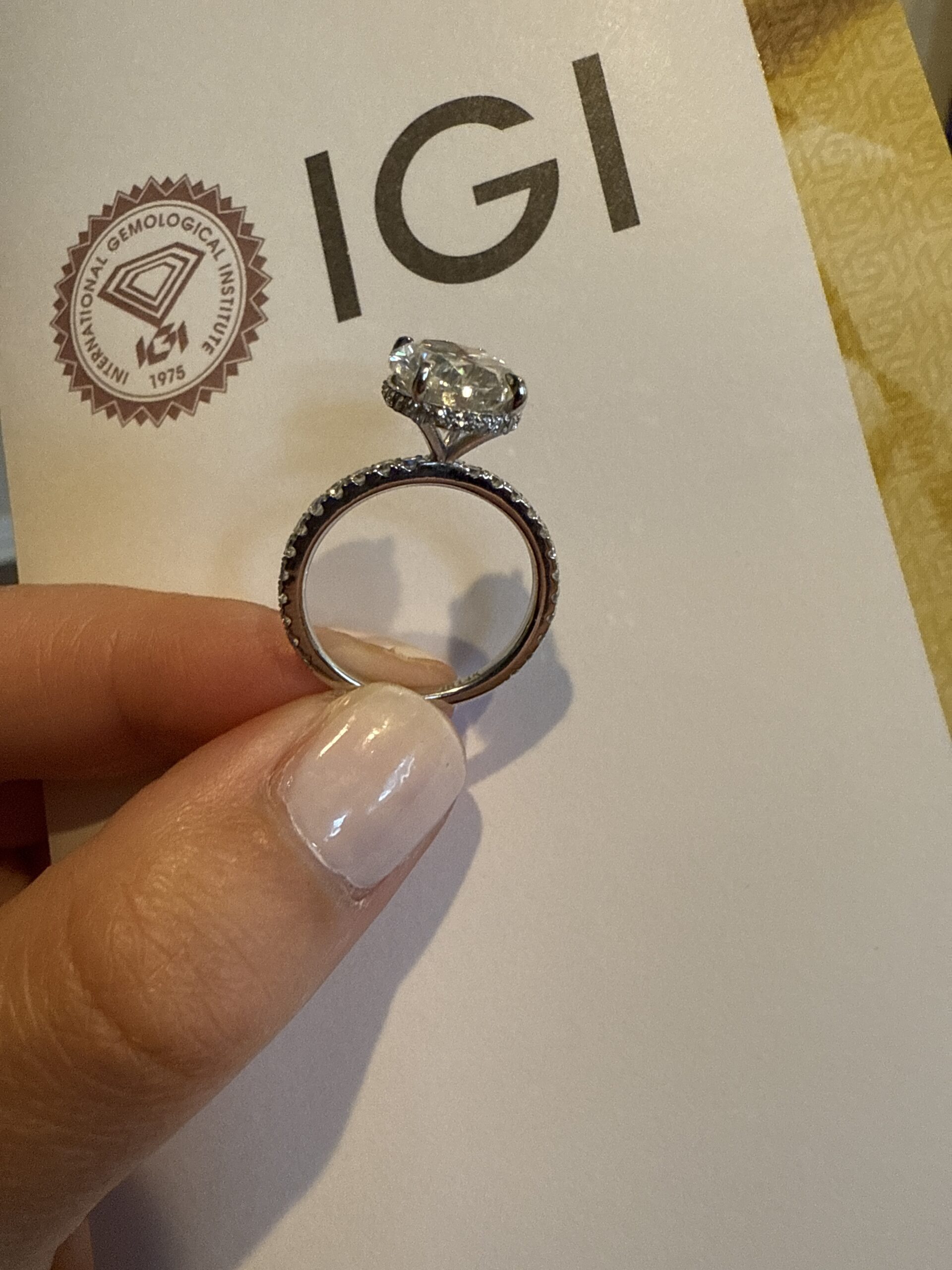 IGI 4 Carat E VS1 Oval Lab Grown Ring - Image 9