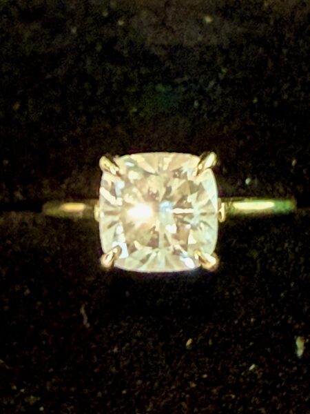 IGI 2.83 Carat Lab-Grown G VVS2 Cushion Lab Grown Diamond with 44 .14 CT Natural Diamond Ring - Image 6