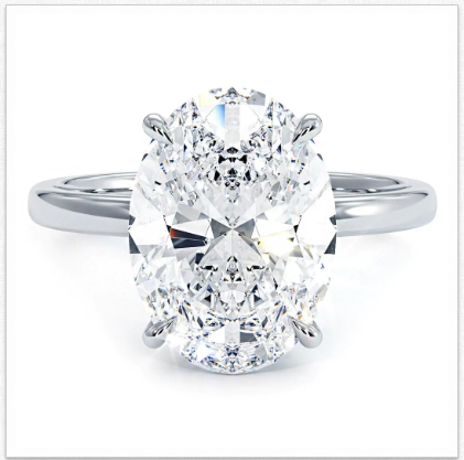 IGI 3.28 Carat D SI1 Oval Lab Grown Ring