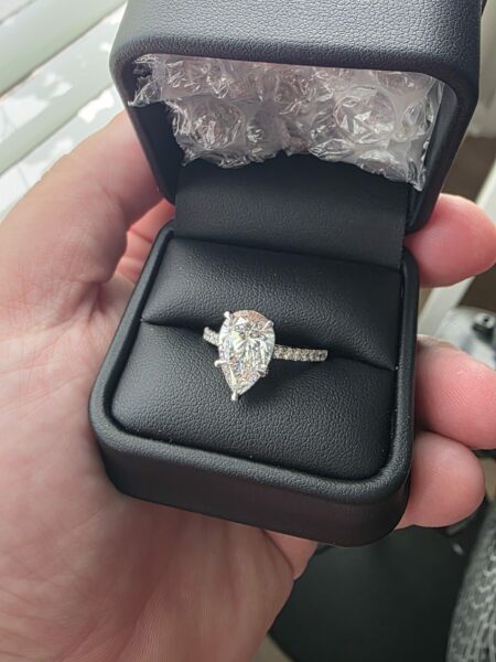 IGI 4.26 Carat E VVS2 Pear Lab Grown Ring