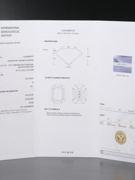IGI 1.86 Carat G VS1 Radiant Lab Grown Diamond Loose Diamond - Image 6