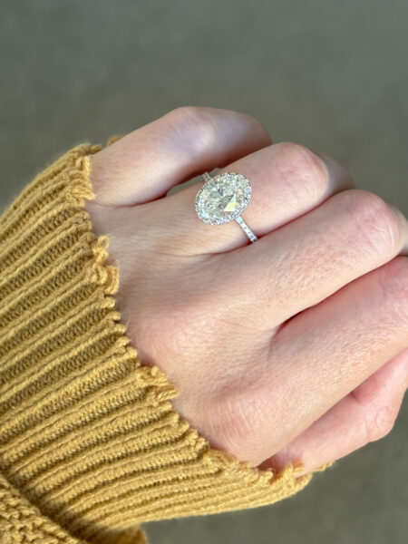 GSI 3.54 Carat F VS1 Oval Lab Grown Diamond Ring
