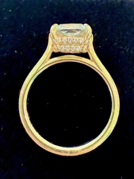 IGI 2.83 Carat Lab-Grown G VVS2 Cushion Lab Grown Diamond with 44 .14 CT Natural Diamond Ring - Image 2