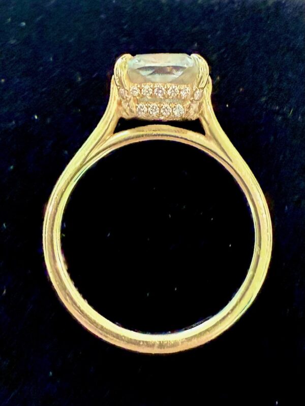 IGI 2.83 Carat Lab-Grown G VVS2 Cushion Lab Grown Diamond with 44 .14 CT Natural Diamond Ring - Image 2