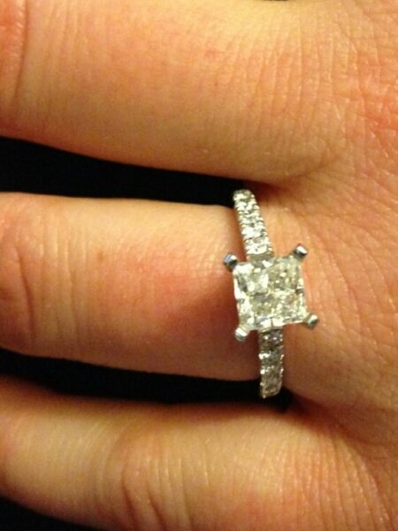 1.2 Carat F I2 Princess Natural Diamond Diamond Ring