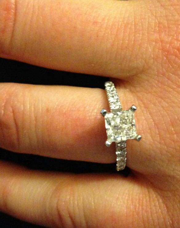 1.2 Carat F I2 Princess Natural Diamond Diamond Ring - Image 1