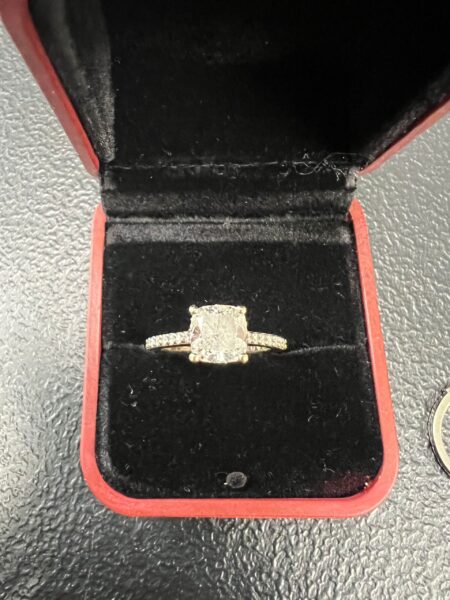 IGI 2.08 Carat E VVS2 Cushion Lab Grown Diamond Ring