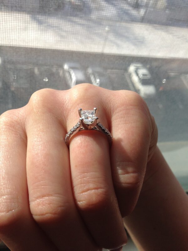 1.2 Carat F I2 Princess Natural Diamond Diamond Ring - Image 3