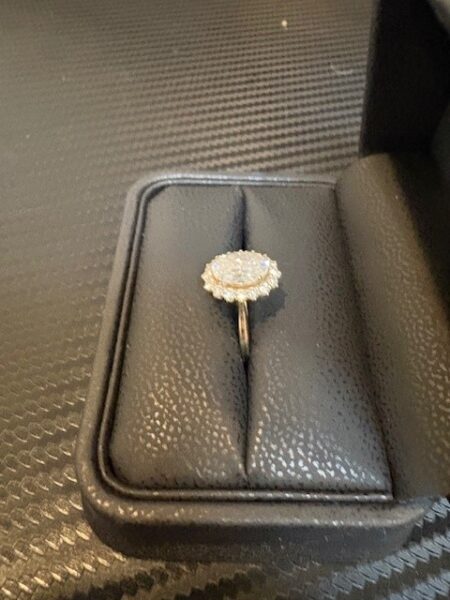 IGI 1.61 main diamond and .42 ct total surrounding diamonds on halo Carat D IF Oval Lab Grown Diamond Ring - Image 5