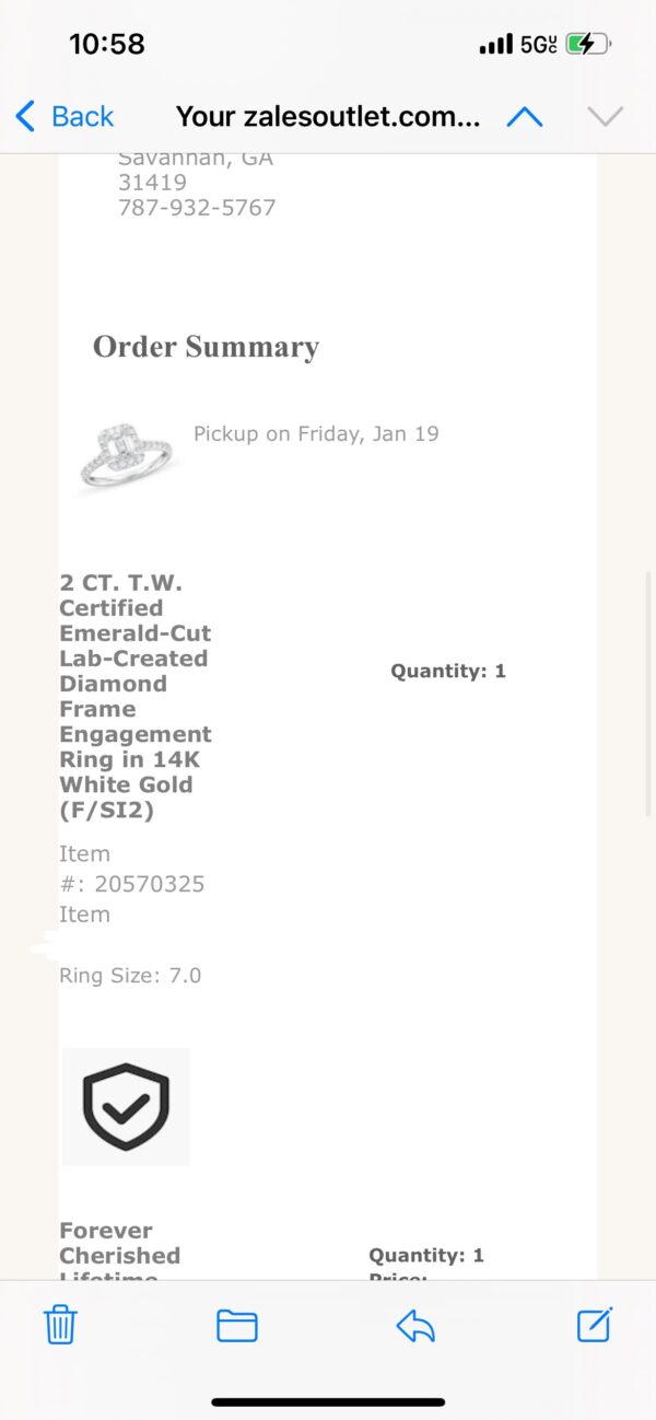Not Sure/Unknown 2 Carat W SI2 Emerald Lab Grown Diamond Ring - Image 5