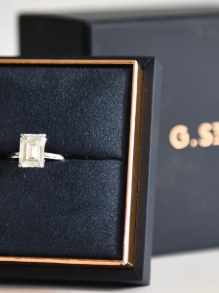 2.86 Carat D VVS1 Emerald Lab Grown Diamond Ring