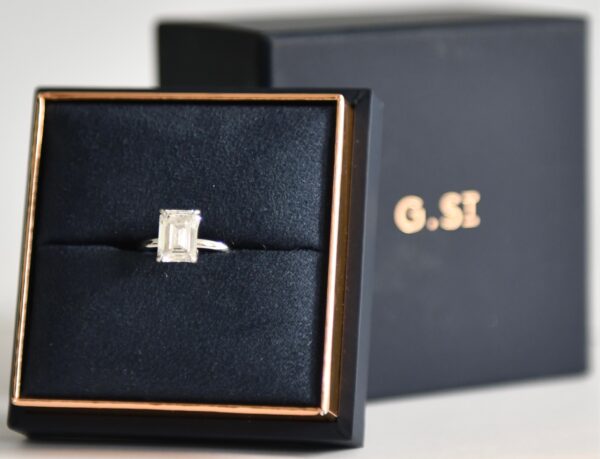 2.86 Carat D VVS1 Emerald Lab Grown Diamond Ring - Image 1
