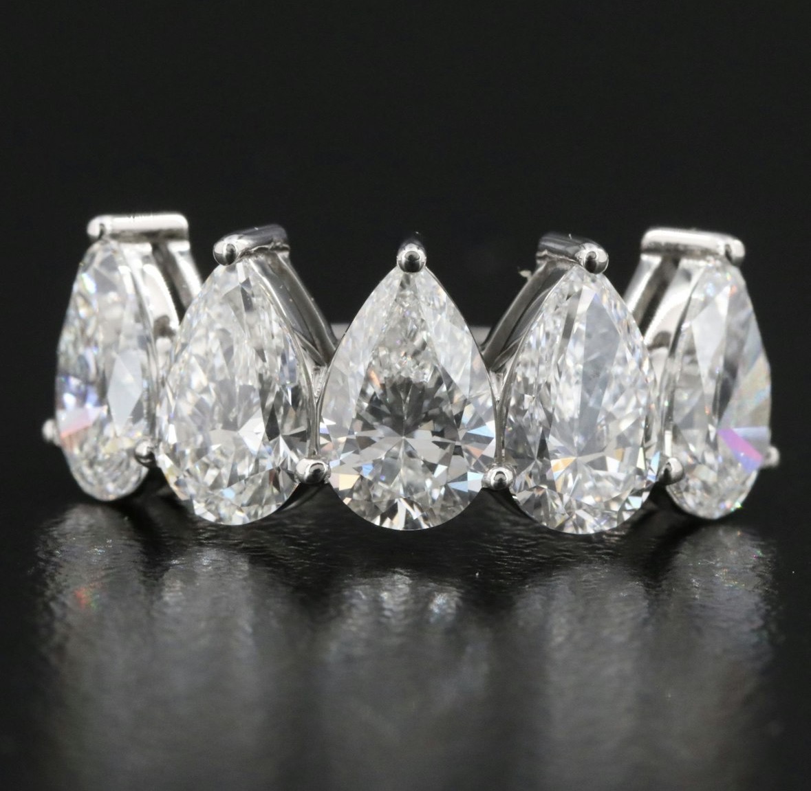 Not Sure/Unknown 4.1 Carat E VVS1 Pear Lab Grown Diamond Ring - Image 7