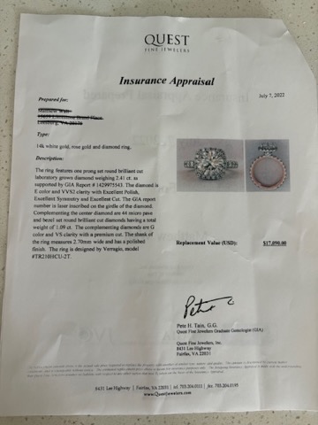 Not Sure/Unknown 2.41 Carat E VVS2 Cushion Lab Grown Diamond Ring - Image 6