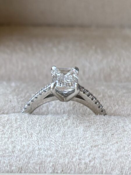 IGI 1.89 Carat D VVS2 Emerald Lab Grown Diamond Ring