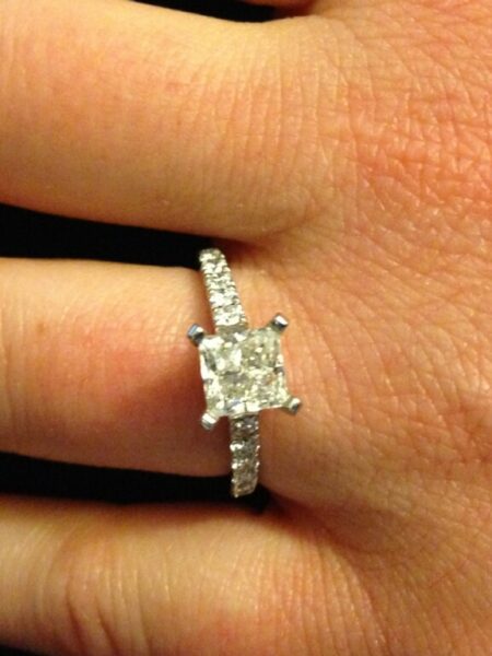 1.2 Carat F I2 Princess Natural Diamond Diamond Ring - Image 4