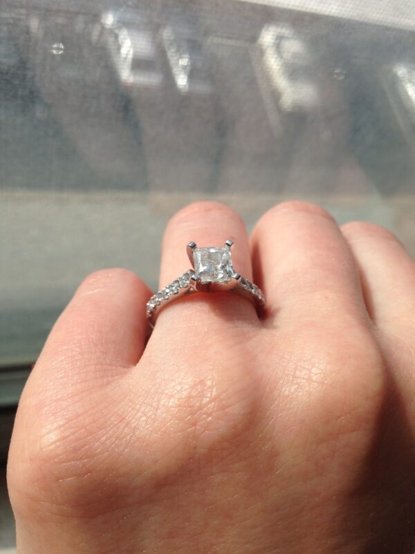 1.2 Carat F I2 Princess Natural Diamond Diamond Ring - Image 2