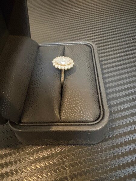 IGI 1.61 main diamond and .42 ct total surrounding diamonds on halo Carat D IF Oval Lab Grown Diamond Ring - Image 4