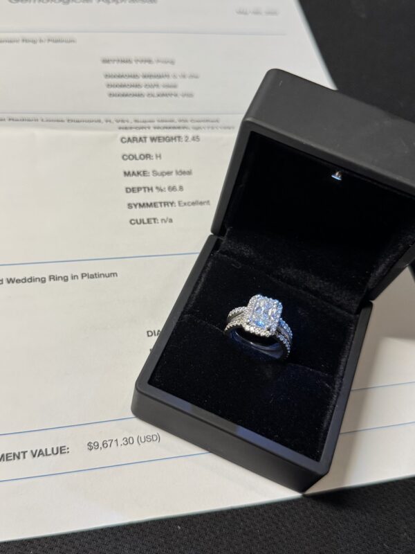 Not Sure/Unknown 2.45 Carat H VS1 Radiant Lab Grown Diamond Ring - Image 5