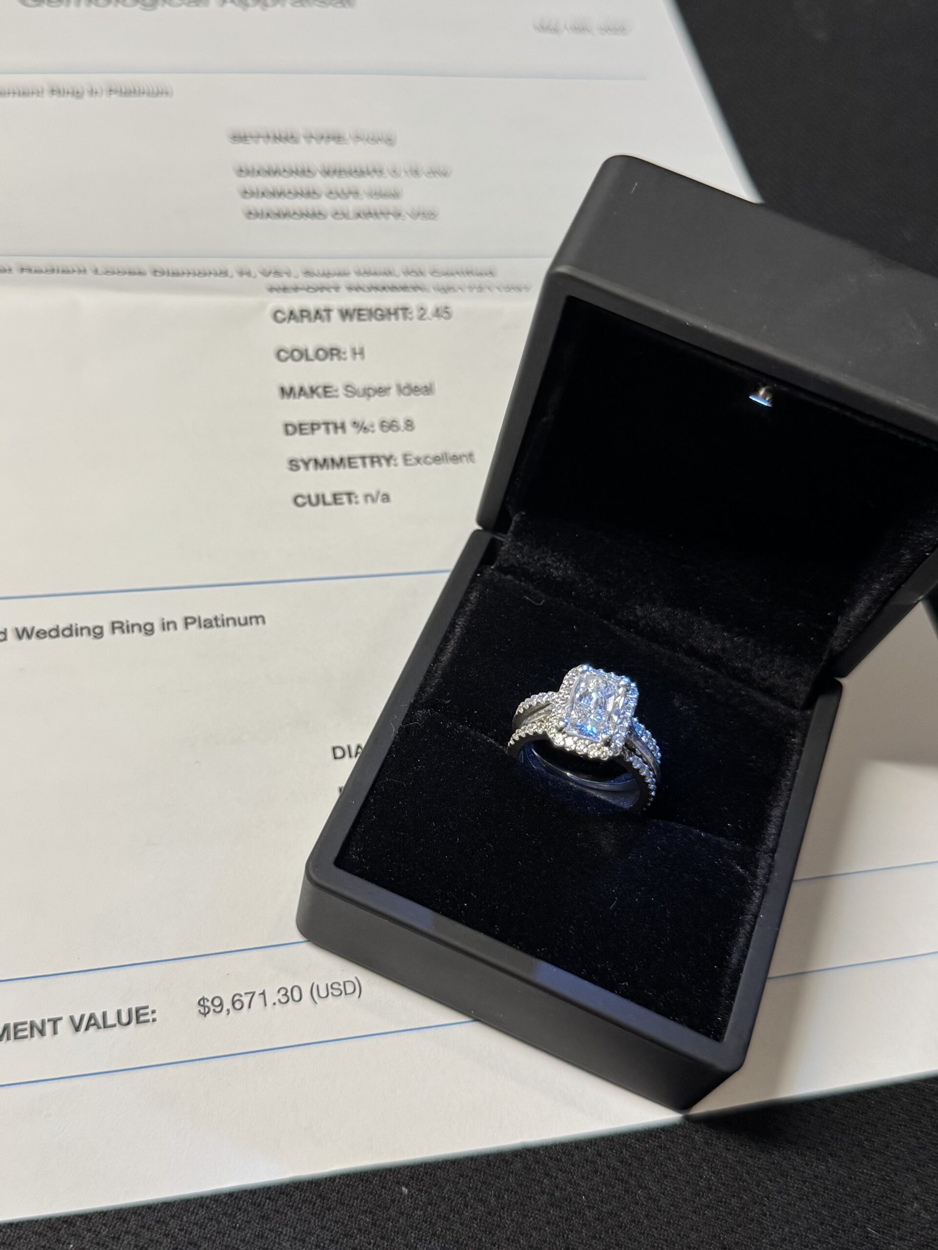 Not Sure/Unknown 2.45 Carat H VS1 Radiant Lab Grown Diamond Ring - Image 5