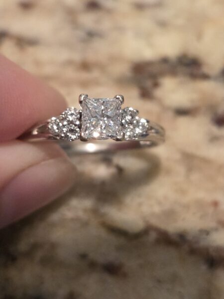 Not Sure/Unknown 0.76 Carat G I1 Princess Natural Diamond Diamond Ring