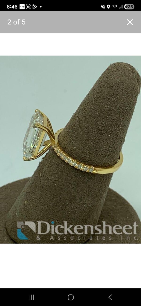 IGI 5.01 Carat F VVS1 Emerald Lab Grown Diamond Ring - Image 4