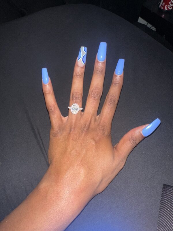 GSI 3 Carat F VS2 Oval Lab Grown Diamond Ring - Image 2