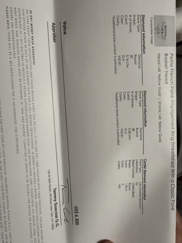 IGI 1.92 Carat E VS2 Round Lab Grown Diamond Ring - Image 4