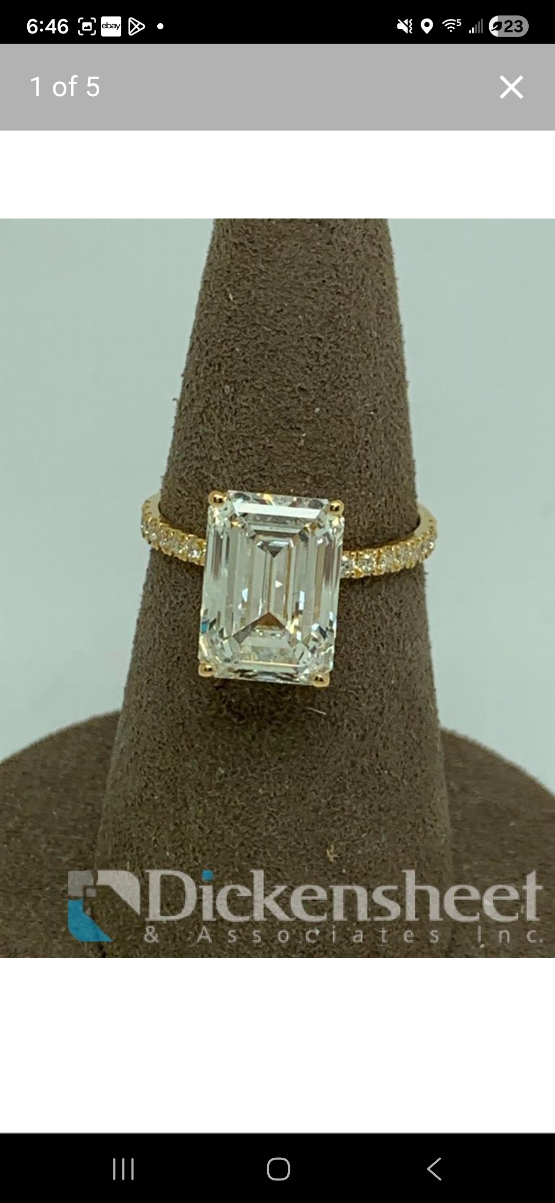 IGI 5.01 Carat F VVS1 Emerald Lab Grown Diamond Ring - Image 5