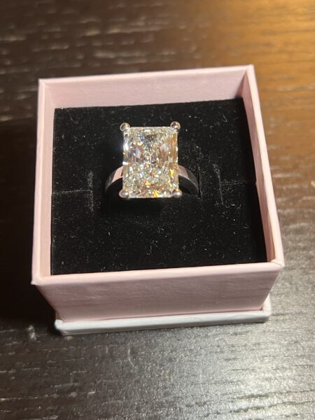 IGI 10.25 Carat F VS2 Radiant Lab Grown Diamond Ring