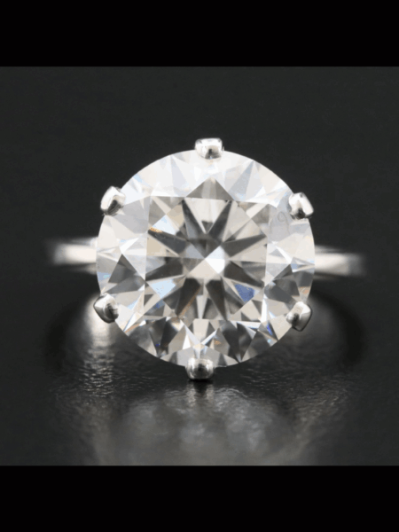 IGI 6.04 Carat E VVS2 Round Lab Grown Diamond Ring