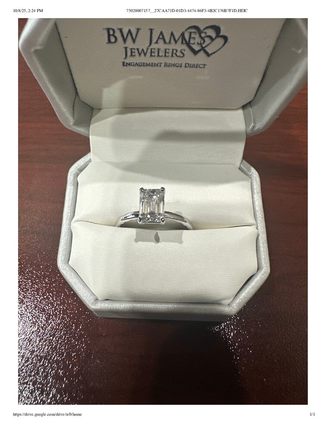 2.04 Carat F VVS2 Emerald Lab Grown Diamond Ring