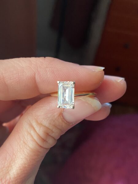 1.5 Carat H VVS2 Emerald Lab Grown Diamond Ring