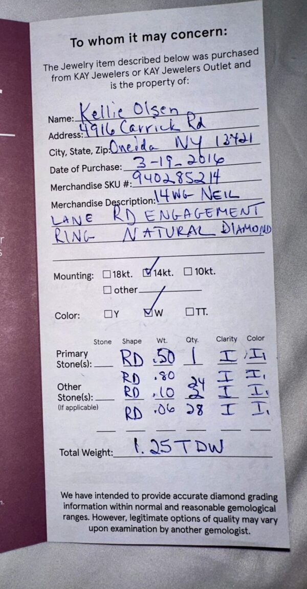 2.25 Carat I I1 Round Natural Diamond Ring - Image 13