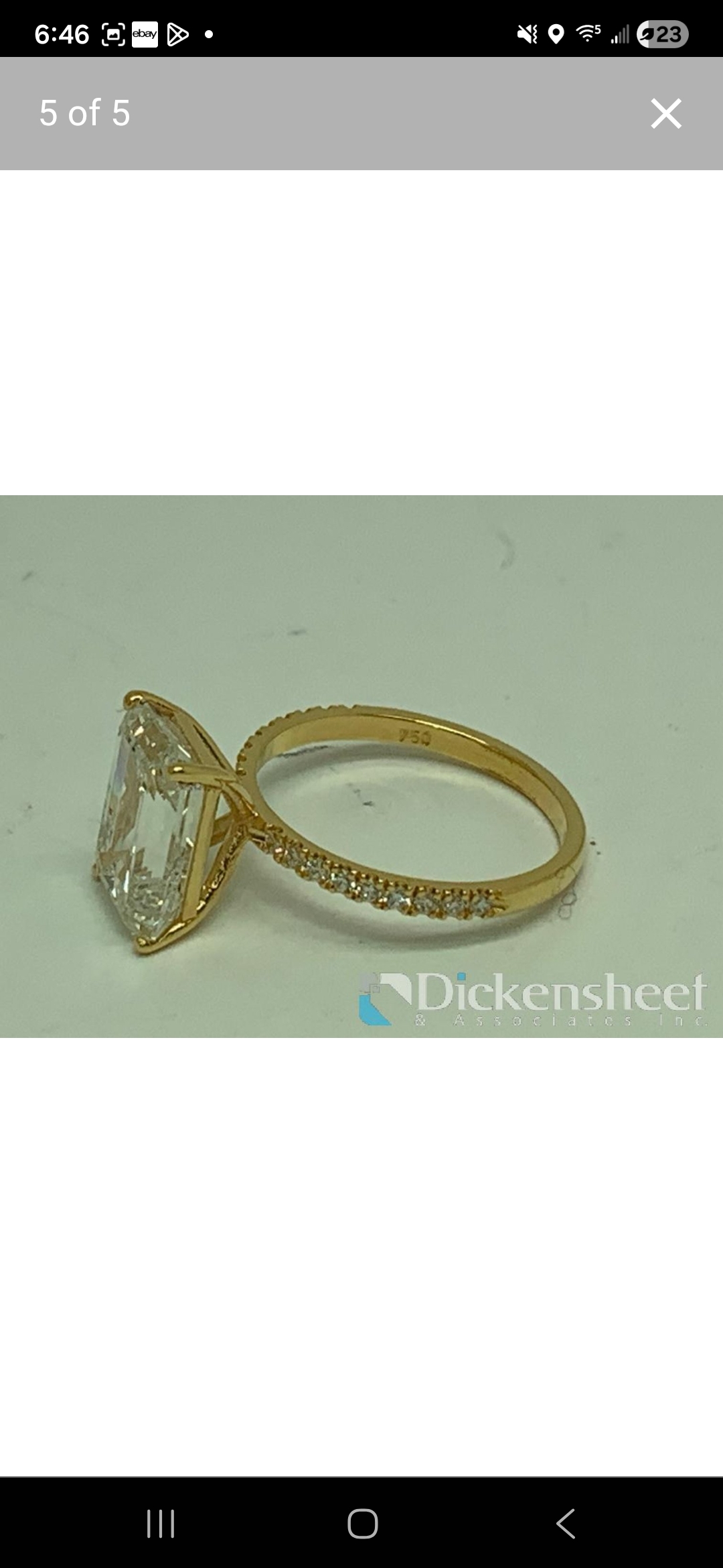 IGI 5.01 Carat F VVS1 Emerald Lab Grown Diamond Ring - Image 6