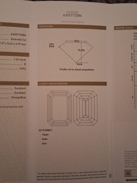 1.63 Carat D VVS2 Emerald Natural Diamond Ring - Image 4