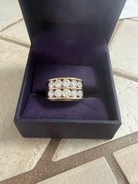 GSI 4 1/5 Carat F SI2 Round Lab Grown Diamond Ring