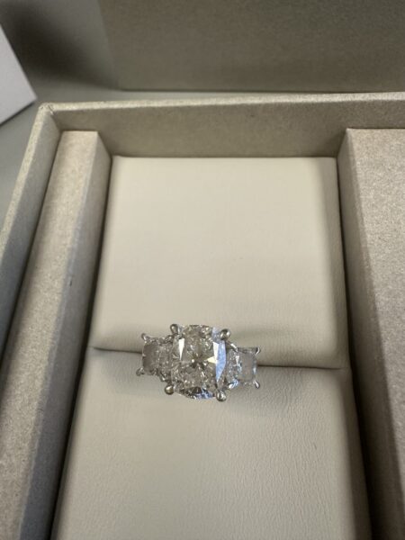 IGI 5.02 Carat Total Weight D VS2 Cushion Lab Grown Diamond Ring