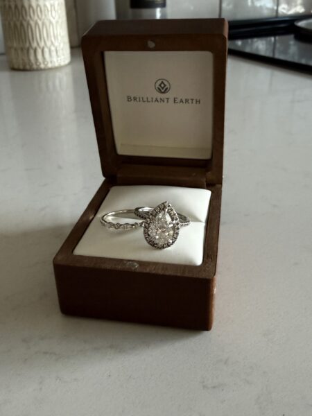 2.04 Carat J VVS2 Pear Lab Grown Diamond Ring